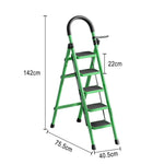 GROVIA 5/6 Ladder, Step Aluminum Lightweight - Pedals Extra-Wide Alloy Green
