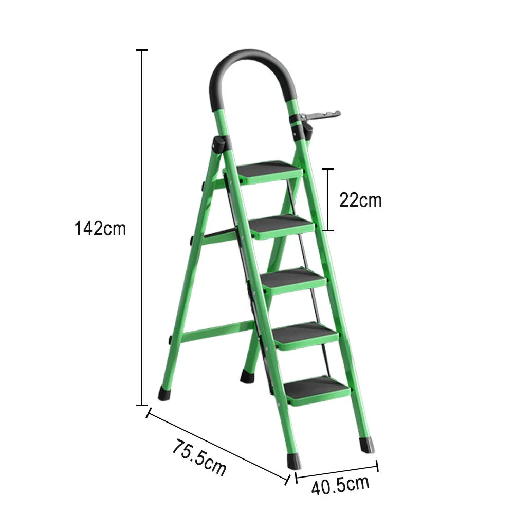 GROVIA 5/6 Ladder, Step Aluminum Lightweight - Pedals Extra-Wide Alloy Green