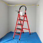GROVIA 5/6 Aluminum Ladder, Pedals Extra-Wide Step Alloy Lightweight - Red
