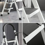 GROVIA 5/6 - Step Alloy Ladder, Pedals Lightweight Aluminum Extra-Wide White