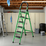 GROVIA 5/6 Ladder, Step Aluminum Lightweight - Pedals Extra-Wide Alloy Green