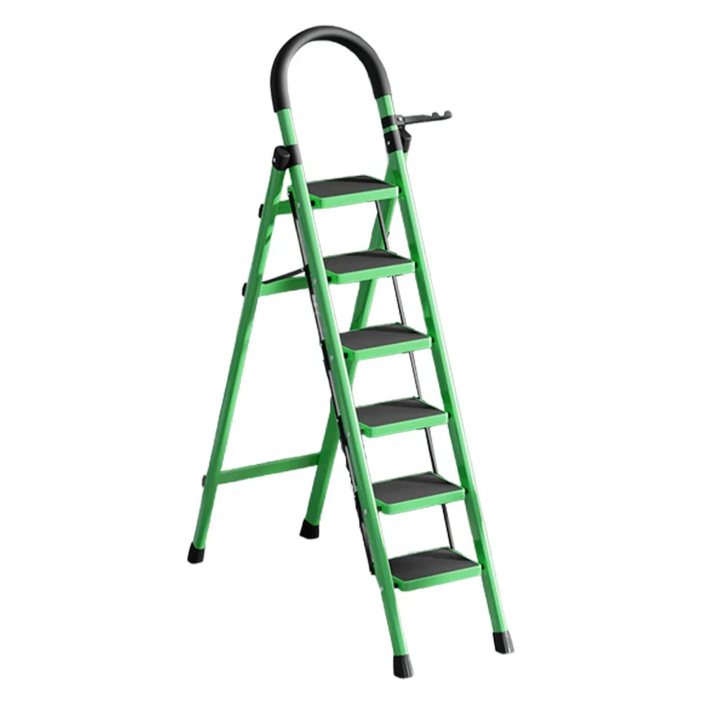 GROVIA 5/6 Ladder, Step Aluminum Lightweight - Pedals Extra-Wide Alloy Green