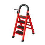 GROVIA 4/5/6 Steel Heavy-Duty Tray, Ladder, 27cm Alloy Anti-Slip Tool Carbon Design Pedals, Extra-Wide - Step Folding Feet, Red