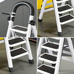 GROVIA 4/5/6 Anti-Slip Steel Tray, Design Feet, Ladder, Step Carbon Extra-Wide Folding Alloy - Heavy-Duty Pedals, 27cm Tool White