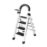 GROVIA 4/5/6 Anti-Slip Steel Tray, Design Feet, Ladder, Step Carbon Extra-Wide Folding Alloy - Heavy-Duty Pedals, 27cm Tool White