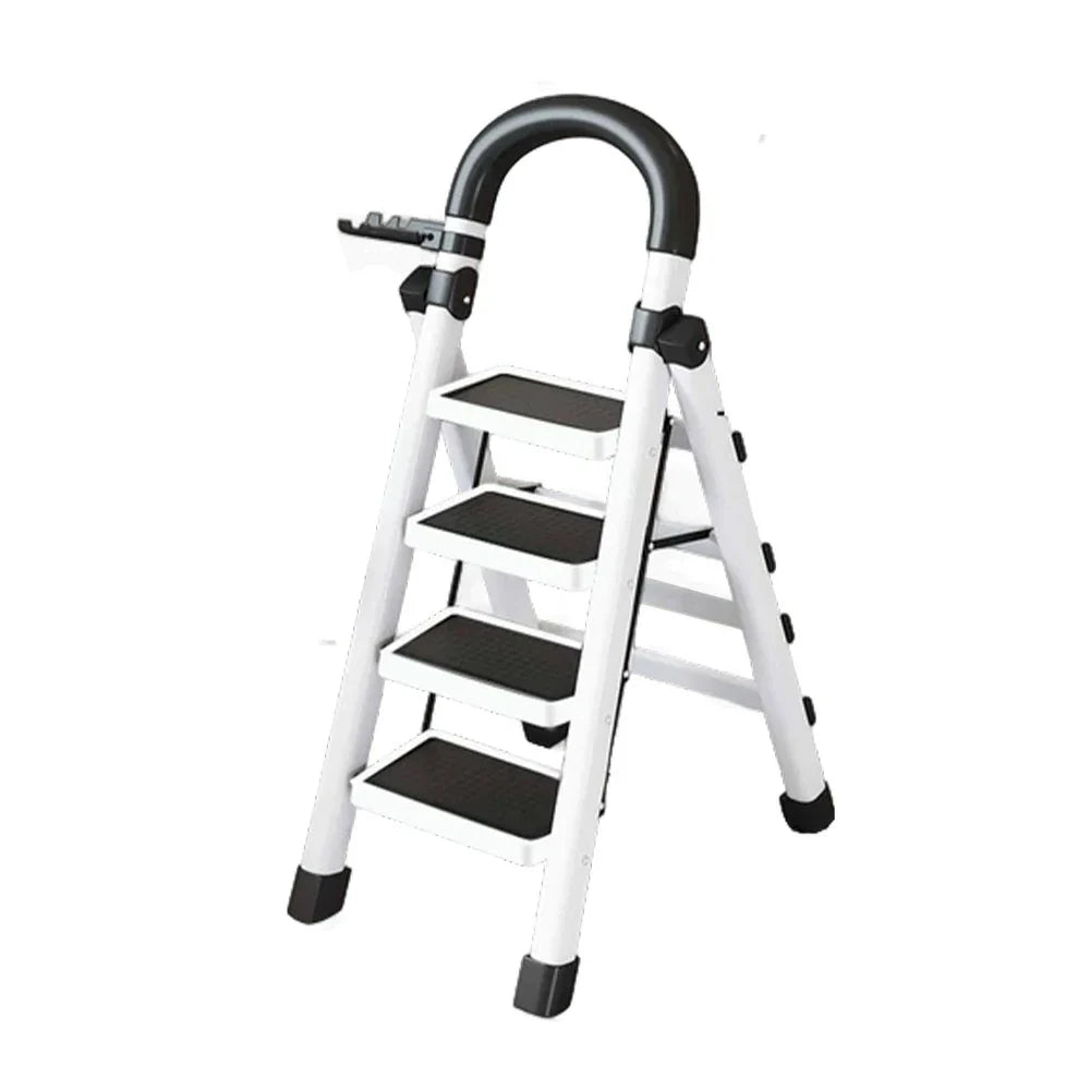 GROVIA 4/5/6 Anti-Slip Steel Tray, Design Feet, Ladder, Step Carbon Extra-Wide Folding Alloy - Heavy-Duty Pedals, 27cm Tool White