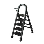 GROVIA 4/5/6 27cm Tray, Folding Anti-Slip Pedals, Design Tool - Carbon Step Feet, Heavy-Duty Extra-Wide Ladder, Alloy Steel Black