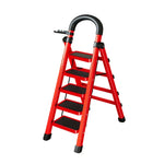 GROVIA 4/5/6 Steel Heavy-Duty Tray, Ladder, 27cm Alloy Anti-Slip Tool Carbon Design Pedals, Extra-Wide - Step Folding Feet, Red