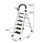 GROVIA 4/5/6 Anti-Slip Steel Tray, Design Feet, Ladder, Step Carbon Extra-Wide Folding Alloy - Heavy-Duty Pedals, 27cm Tool White