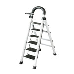 GROVIA 4/5/6 Anti-Slip Steel Tray, Design Feet, Ladder, Step Carbon Extra-Wide Folding Alloy - Heavy-Duty Pedals, 27cm Tool White