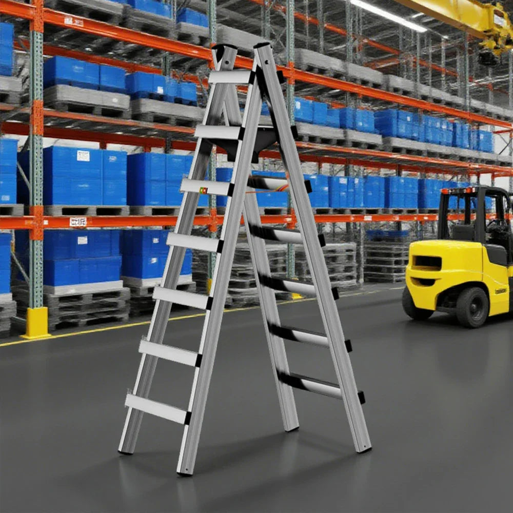 GROVIA 7/8/9-Step Walking - Ladder Built-in Tool Stable Steel Bag, Canvas Stainless Design