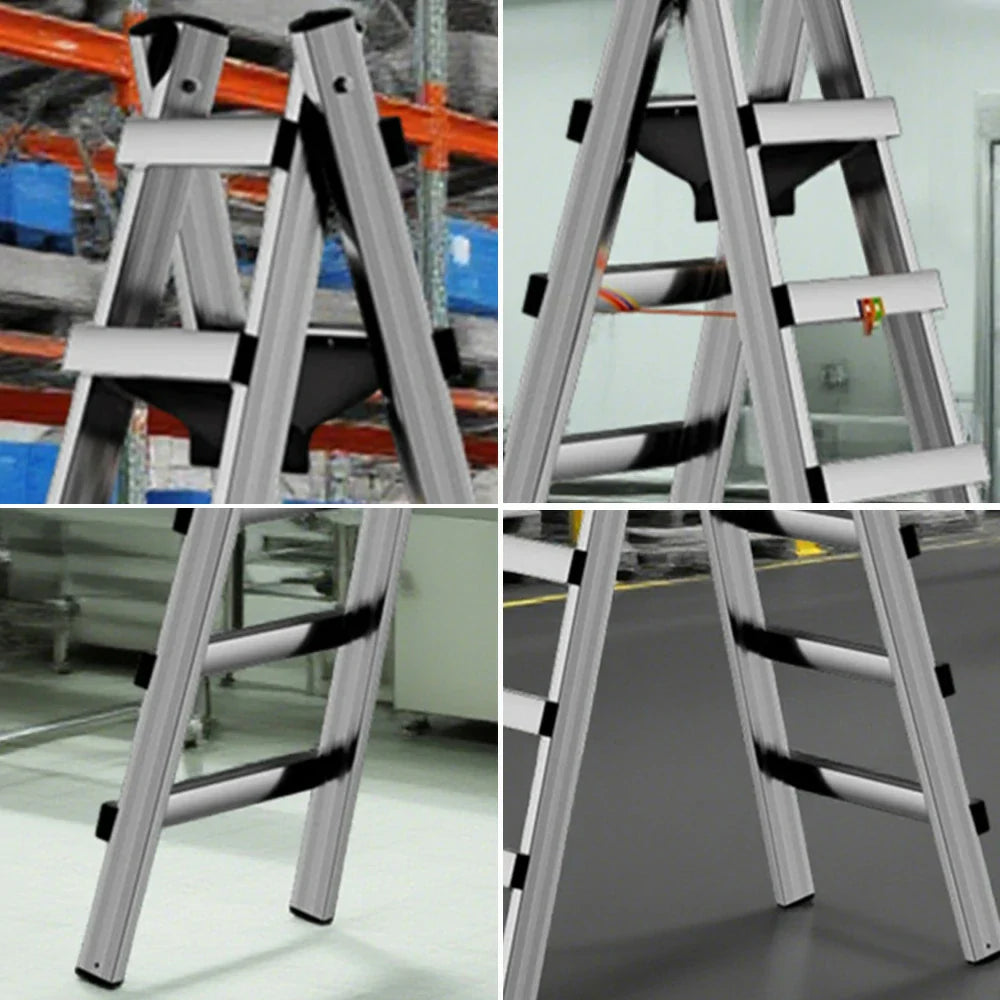 GROVIA 7/8/9-Step Walking - Ladder Built-in Tool Stable Steel Bag, Canvas Stainless Design