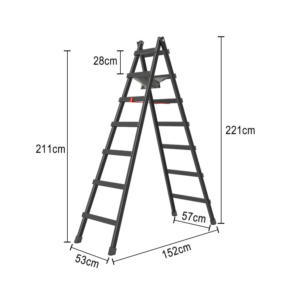 GROVIA 7/8/9-Step Built-in - Bag, Canvas Steel Ladder Carbon Stable Structure Walking - Tool Black