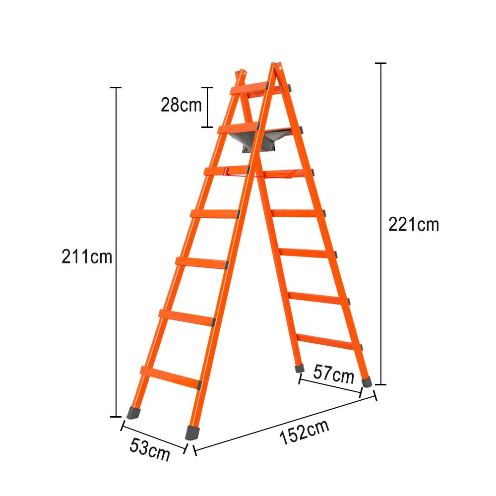 GROVIA 7/8/9-Step Canvas Carbon Walking Stable - Bag, Built-in Steel Ladder Tool Structure - Orange