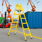GROVIA 7/8/9-Step Carbon Bag, Tool Walking Ladder Built-in - Canvas Stable Structure Steel - Yellow