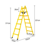 GROVIA 7/8/9-Step Carbon Bag, Tool Walking Ladder Built-in - Canvas Stable Structure Steel - Yellow