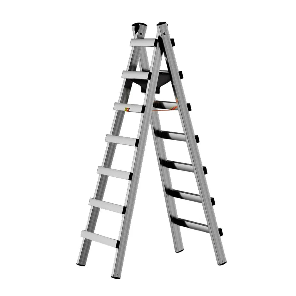 GROVIA 7/8/9-Step Walking - Ladder Built-in Tool Stable Steel Bag, Canvas Stainless Design
