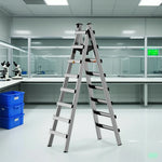 GROVIA 7/8/9-Step Walking - Ladder Built-in Tool Stable Steel Bag, Canvas Stainless Design