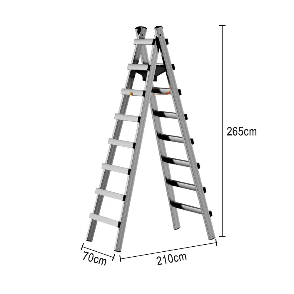 GROVIA 7/8/9-Step Walking - Ladder Built-in Tool Stable Steel Bag, Canvas Stainless Design