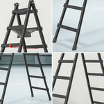 GROVIA 7/8/9-Step Built-in - Bag, Canvas Steel Ladder Carbon Stable Structure Walking - Tool Black