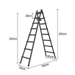 GROVIA 7/8/9-Step Built-in - Bag, Canvas Steel Ladder Carbon Stable Structure Walking - Tool Black