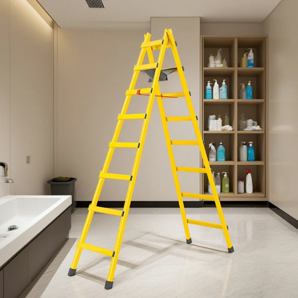 GROVIA 7/8/9-Step Carbon Bag, Tool Walking Ladder Built-in - Canvas Stable Structure Steel - Yellow