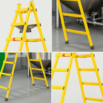 GROVIA 7/8/9-Step Carbon Bag, Tool Walking Ladder Built-in - Canvas Stable Structure Steel - Yellow