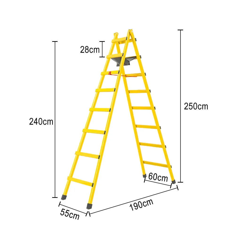 GROVIA 7/8/9-Step Carbon Bag, Tool Walking Ladder Built-in - Canvas Stable Structure Steel - Yellow