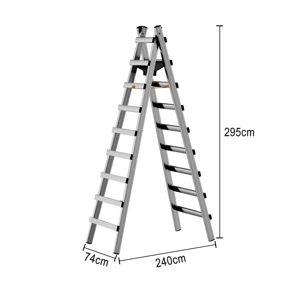 GROVIA 7/8/9-Step Walking - Ladder Built-in Tool Stable Steel Bag, Canvas Stainless Design
