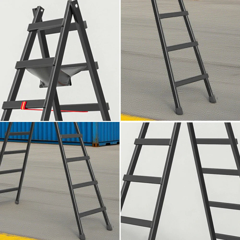 GROVIA 7/8/9-Step Built-in - Bag, Canvas Steel Ladder Carbon Stable Structure Walking - Tool Black