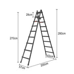 GROVIA 7/8/9-Step Built-in - Bag, Canvas Steel Ladder Carbon Stable Structure Walking - Tool Black