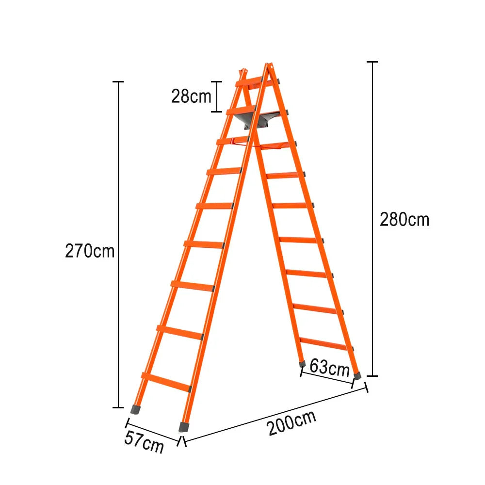 GROVIA 7/8/9-Step Canvas Carbon Walking Stable - Bag, Built-in Steel Ladder Tool Structure - Orange