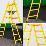 GROVIA 7/8/9-Step Carbon Bag, Tool Walking Ladder Built-in - Canvas Stable Structure Steel - Yellow