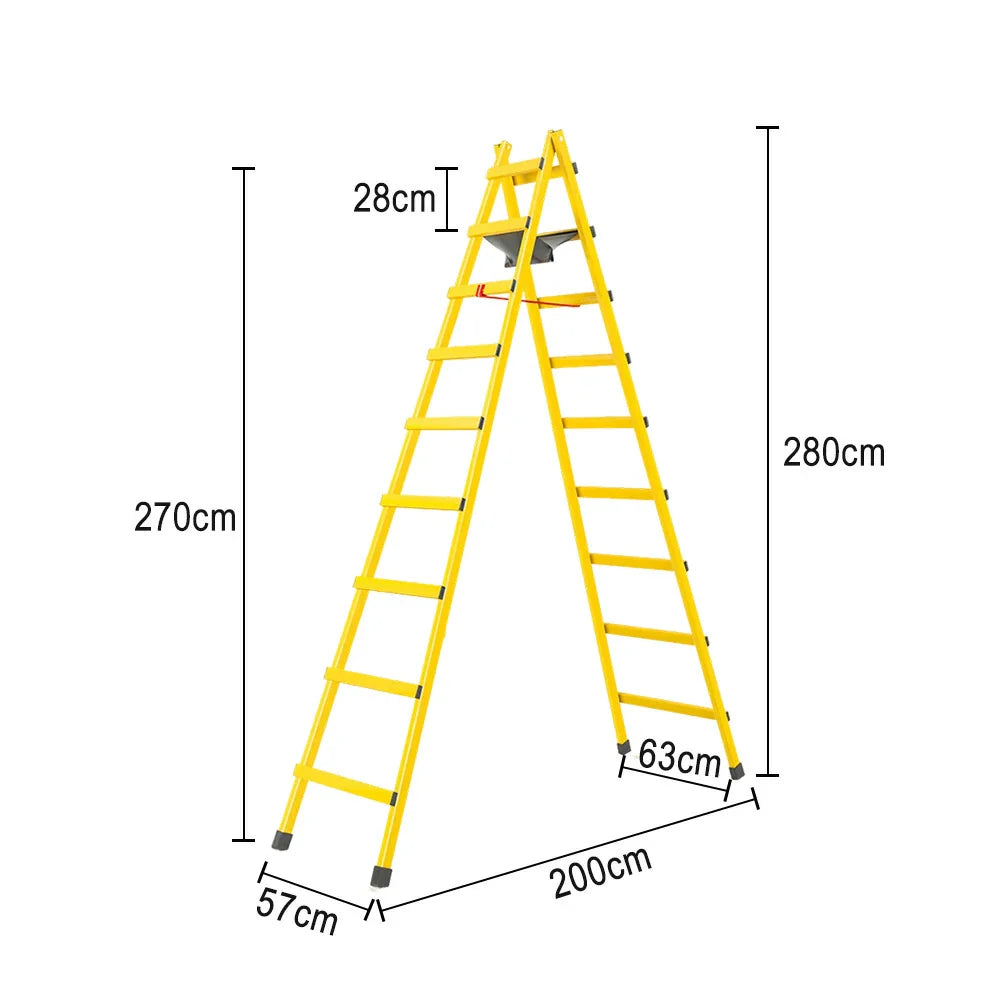 GROVIA 7/8/9-Step Carbon Bag, Tool Walking Ladder Built-in - Canvas Stable Structure Steel - Yellow