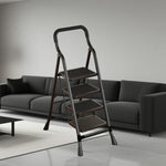GROVIA 4/5/6-Step - Folding Steel 26cm Design, Ladder Carbon Pedal, Anti-Slip Non-Slip Feet - Slim Wide 7cm Black