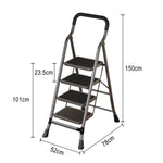 GROVIA 4/5/6-Step Feet Anti-Slip 26cm Slim Design, Ladder - 7cm Wide Carbon Steel - Non-Slip Pedal, Folding Gray
