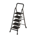 GROVIA 4/5/6-Step - Folding Steel 26cm Design, Ladder Carbon Pedal, Anti-Slip Non-Slip Feet - Slim Wide 7cm Black