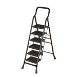GROVIA 4/5/6-Step - Folding Steel 26cm Design, Ladder Carbon Pedal, Anti-Slip Non-Slip Feet - Slim Wide 7cm Black