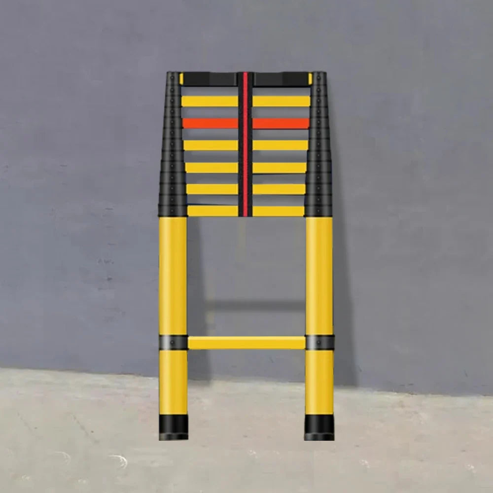 GROVIA 3m/4m/5m - Retractable Insulated Capacity, Foldable Fiberglass 6.85cm Anti-Slip 150kg Ladder Pedals, Design