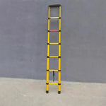 GROVIA 3m/4m/5m - Retractable Insulated Capacity, Foldable Fiberglass 6.85cm Anti-Slip 150kg Ladder Pedals, Design