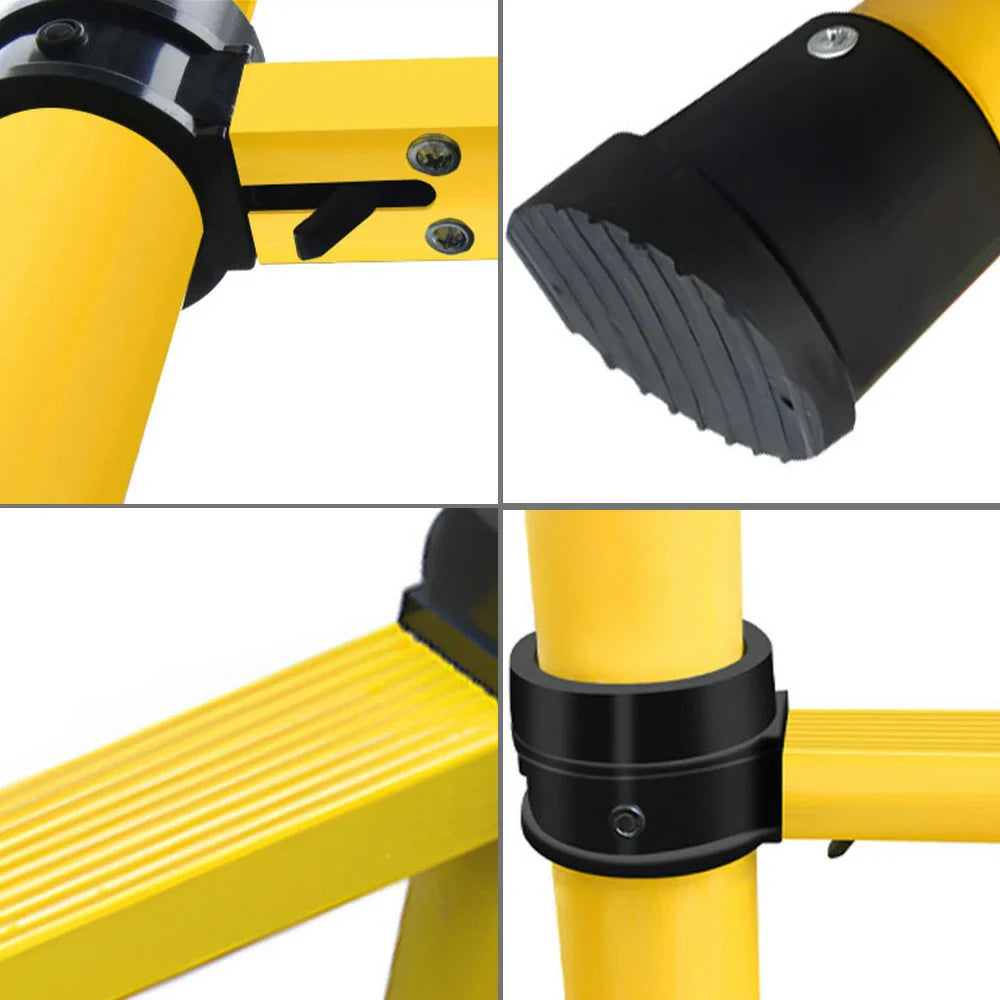 GROVIA 3m/4m/5m - Retractable Insulated Capacity, Foldable Fiberglass 6.85cm Anti-Slip 150kg Ladder Pedals, Design