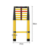 GROVIA 3m/4m/5m - Retractable Insulated Capacity, Foldable Fiberglass 6.85cm Anti-Slip 150kg Ladder Pedals, Design