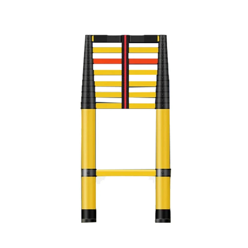 GROVIA 3m/4m/5m - Retractable Insulated Capacity, Foldable Fiberglass 6.85cm Anti-Slip 150kg Ladder Pedals, Design