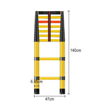 GROVIA 3m/4m/5m - Retractable Insulated Capacity, Foldable Fiberglass 6.85cm Anti-Slip 150kg Ladder Pedals, Design