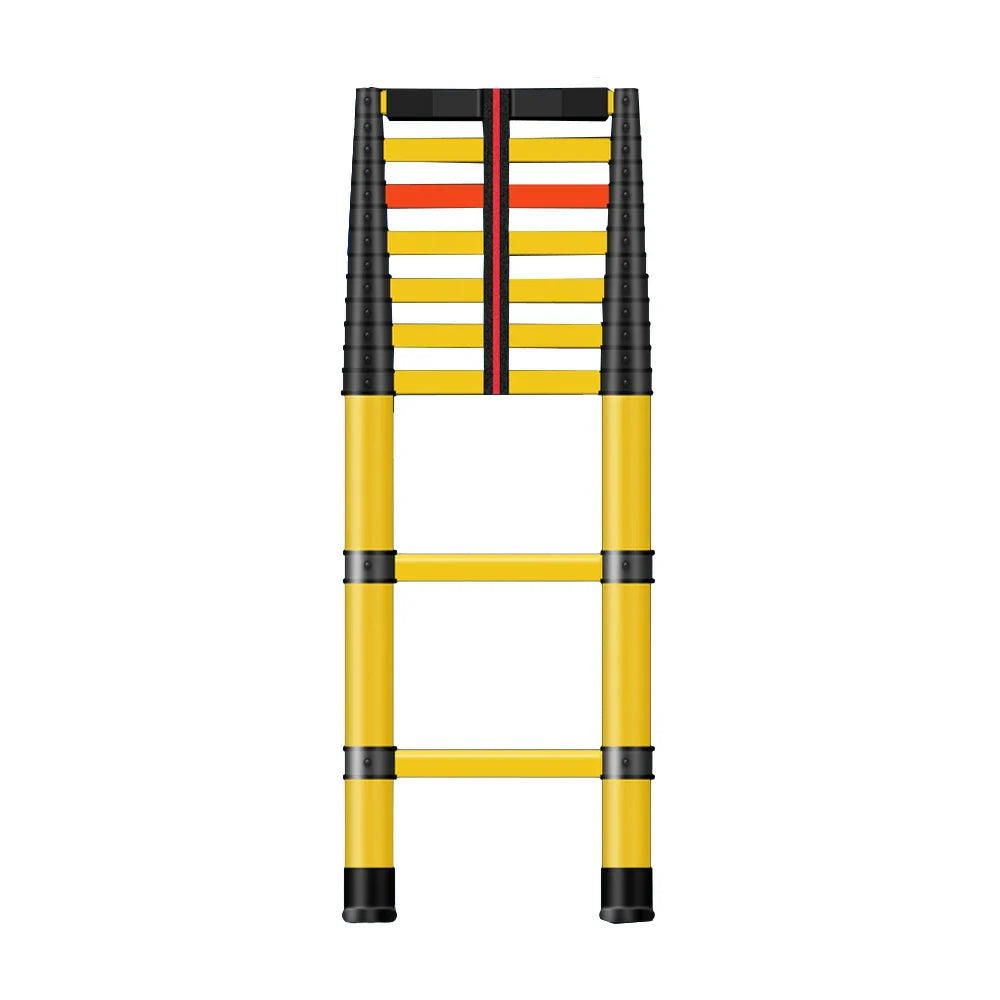 GROVIA 3m/4m/5m - Retractable Insulated Capacity, Foldable Fiberglass 6.85cm Anti-Slip 150kg Ladder Pedals, Design