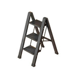 GROVIA 3 28cm - Aluminium Folded Pedals, 150kg Step Base Anti-Slip Size - Folding Wide Ladder 4.5cm, Capacity, Black