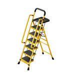 GROVIA 4/5/6 Foldable Wide 26cm Anti-Slip Feet Pedals, Step Handrail - Ladder Tool Steel Carbon to Tray, Folding 10cm, - Yellow
