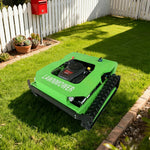 GROVIA 224CC Lawn for Cutting Design Motors, Self-Charging, Remote - Lawns All-Terrain 50cm Control Power, Hybrid Mower, Heavy-Duty Large Dual Width, 9HP 600W Green