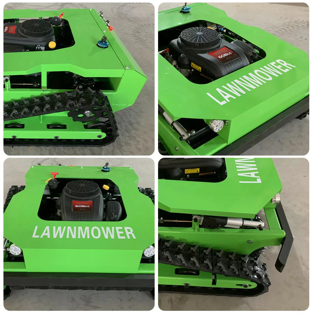 GROVIA 224CC Lawn for Cutting Design Motors, Self-Charging, Remote - Lawns All-Terrain 50cm Control Power, Hybrid Mower, Heavy-Duty Large Dual Width, 9HP 600W Green