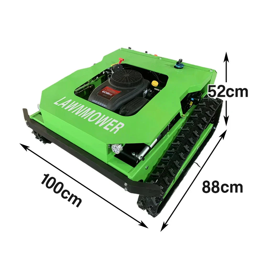 GROVIA 224CC Lawn for Cutting Design Motors, Self-Charging, Remote - Lawns All-Terrain 50cm Control Power, Hybrid Mower, Heavy-Duty Large Dual Width, 9HP 600W Green